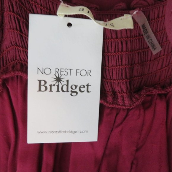 No Rest for Briget Arrays Slip Dress S Burgundy Red Lined NWT Discontinued - Picture 14 of 16